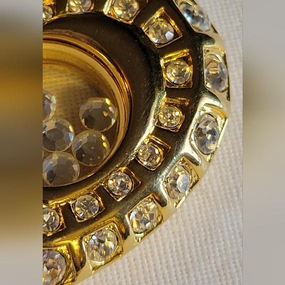 Nolan Miller Gold Tone Crystal Heart with Floating Crystals Pendant Enhancer - Picture 6 of 9